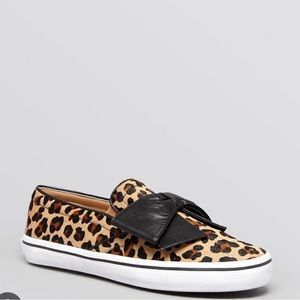 Kate spade leopard calf hair with leather bow shoes